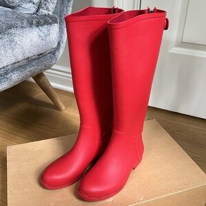 J.Crew Weatherby red rain boot